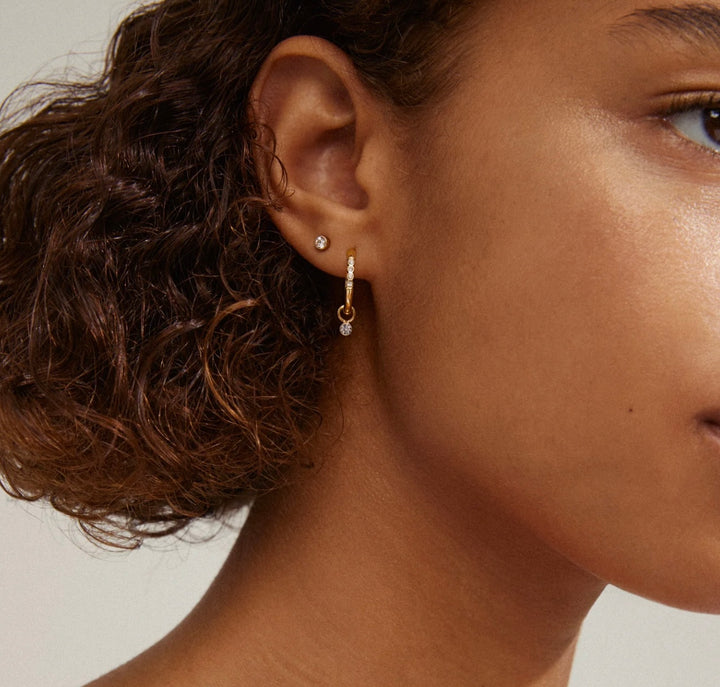 ELNA CRYSTAL EARRINGS 2-IN-1 SET GOLD PLATED