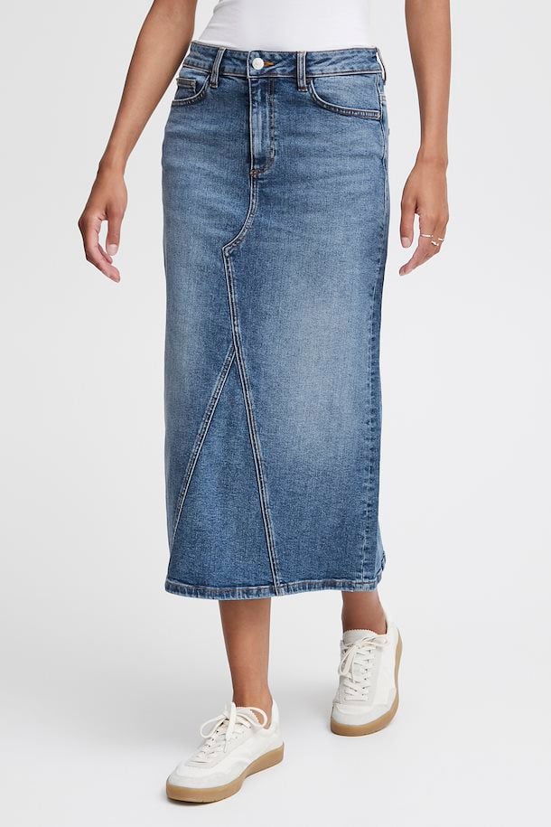 MID BLUE DENIM LEYA SKIRT