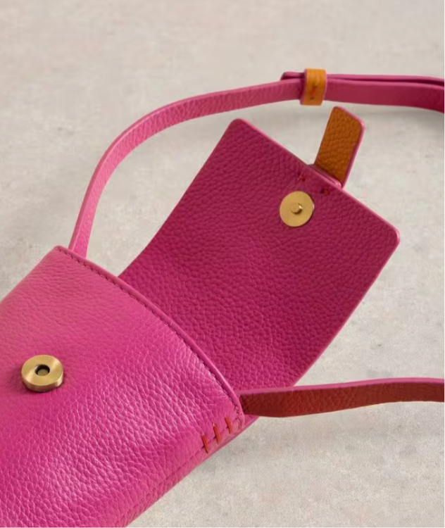 CLARA BUCKLE LEATHER PHONE BAG PINK MLT