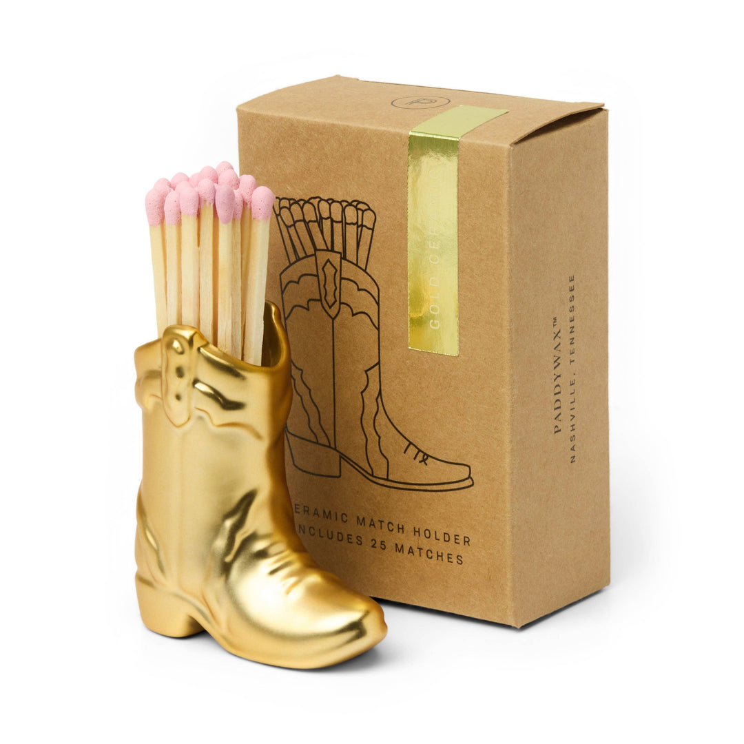 Nashville Ceramic Boot Match Holder (25 Pcs) - Gold