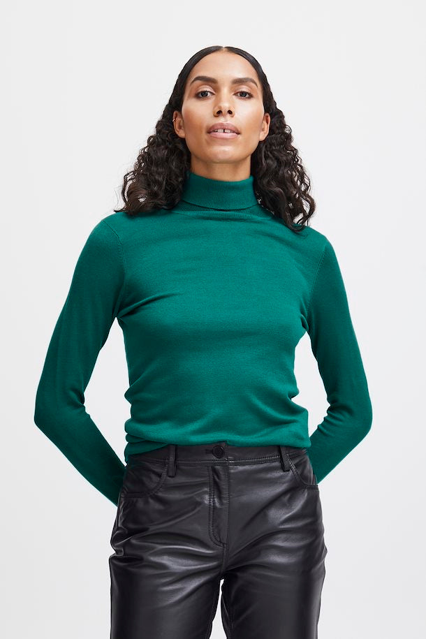 CADMIUM GREEN PIMBA ROLL NECK JUMPER