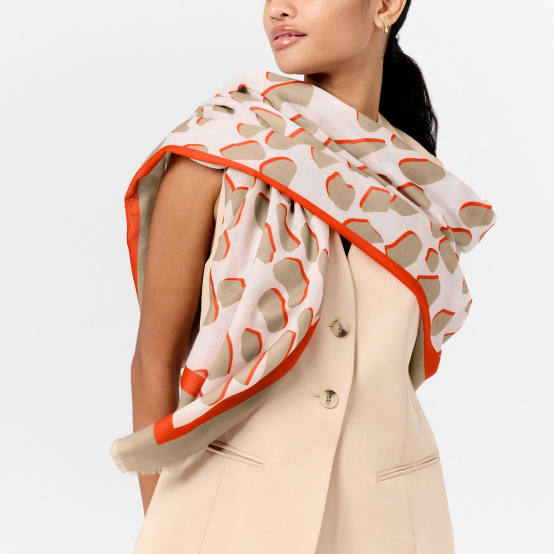 PRINTED SCARF DALMATIAN ECRU