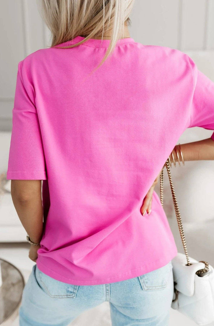 CIN CIN GRAPHIC PRINT T-SHIRT PINK(ONE SIZE UK 8/14)