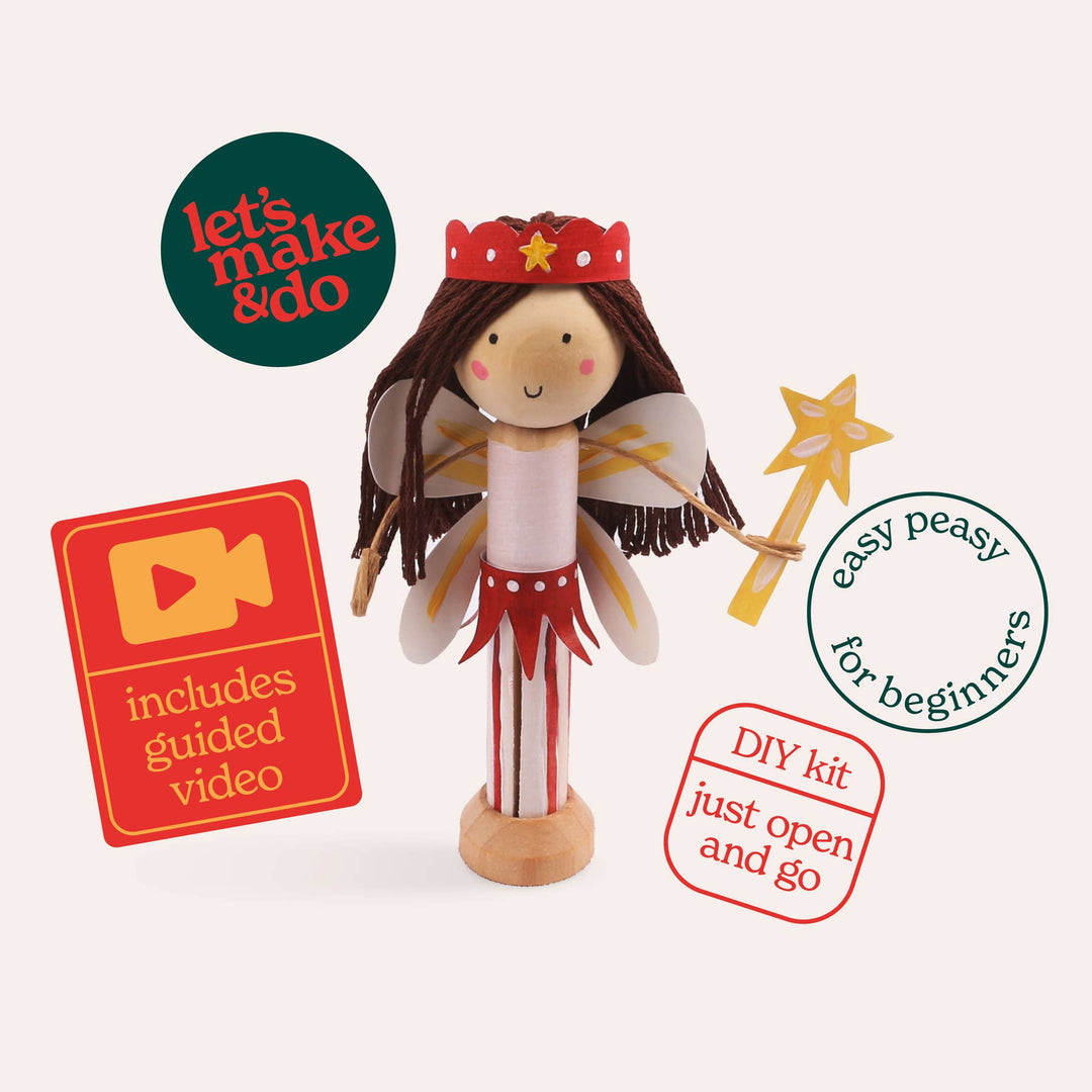 Create Your Own Christmas Fairy Wooden Peg Doll Kit