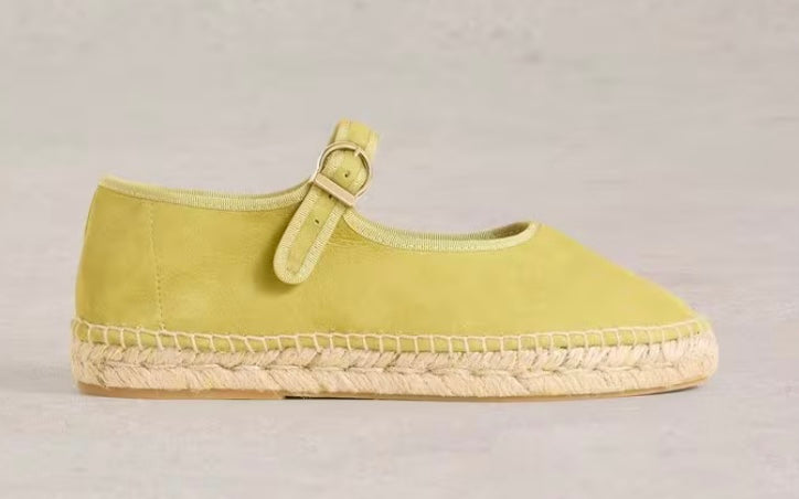 BRIGHT GREEN MARY JANE ESPADRILLES