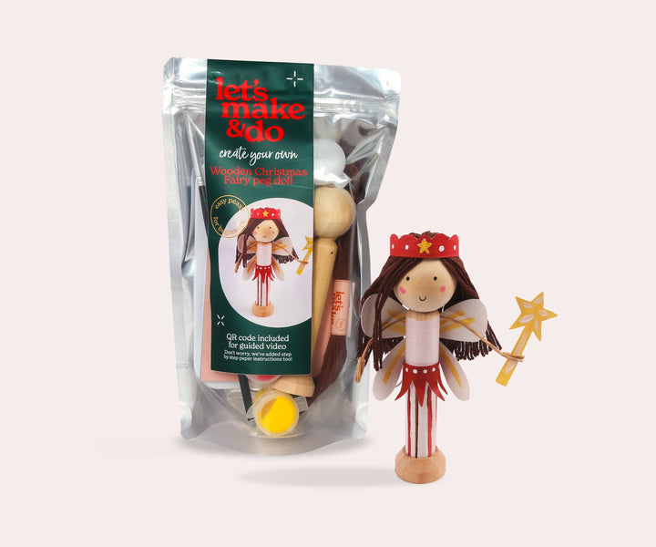 Create Your Own Christmas Fairy Wooden Peg Doll Kit