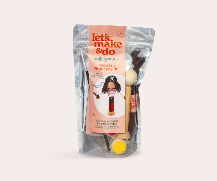 Create Your Own Pirate Wooden Peg Doll Kit