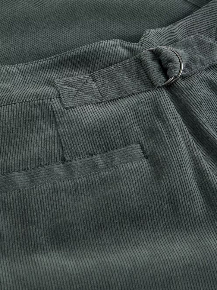 DARK GREEN SASHA CORD WIDE LEG TROUSER