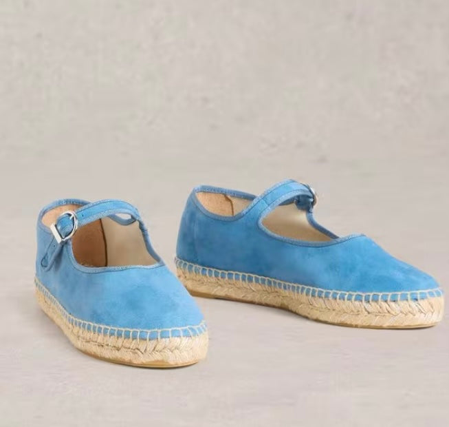 MID BLUE MARY JANE ESPADRILLES