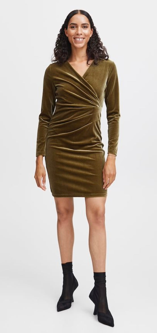 MILITARY OLIVE PERLINA DRESS