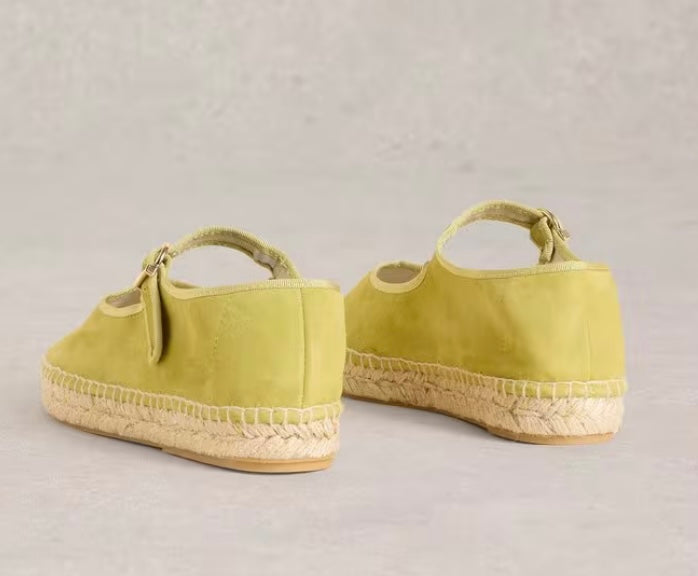 BRIGHT GREEN MARY JANE ESPADRILLES