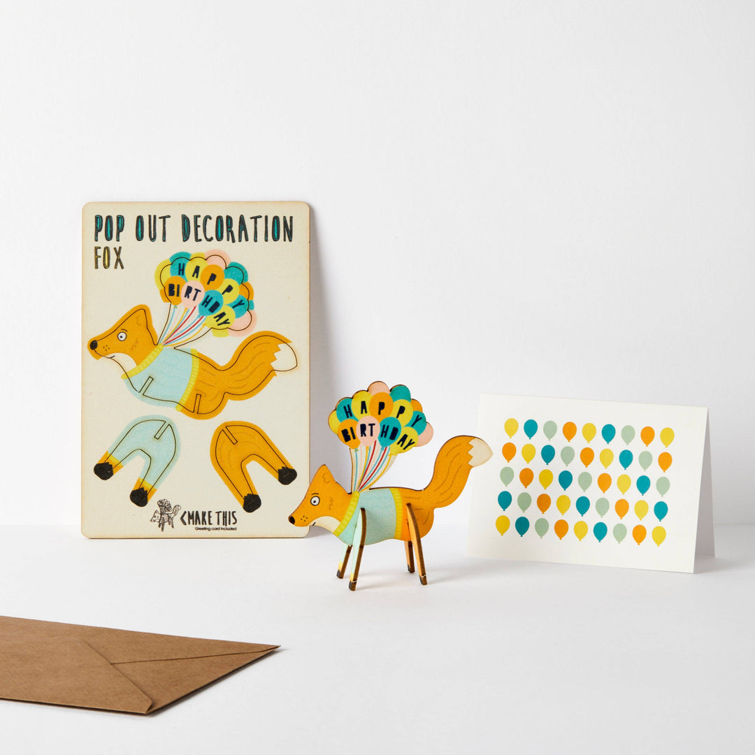 Pop Out Happy Birthday Fox Card