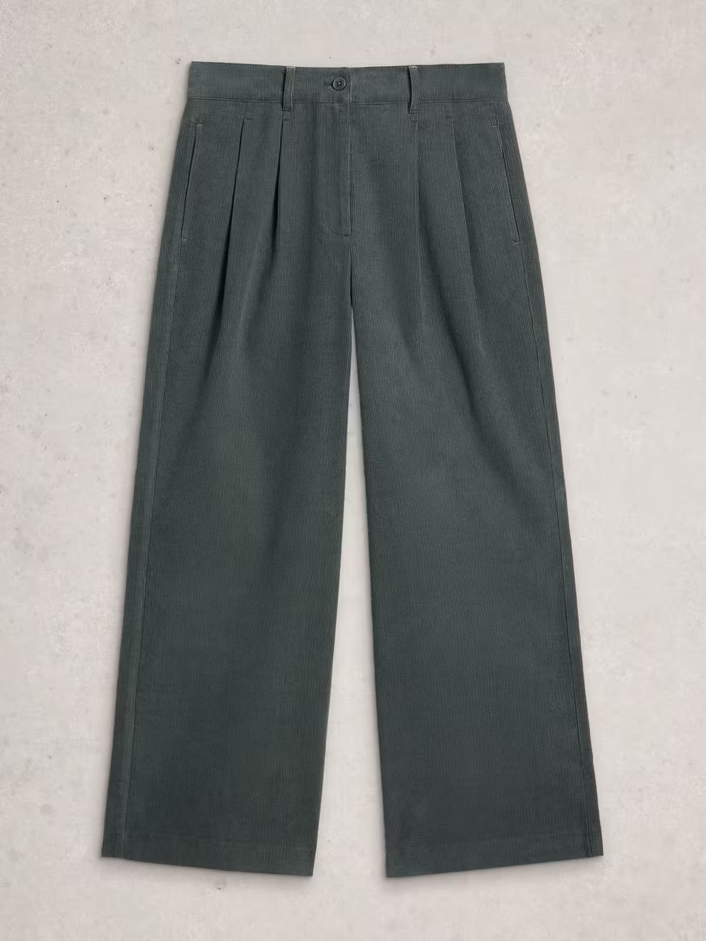 DARK GREEN SASHA CORD WIDE LEG TROUSER
