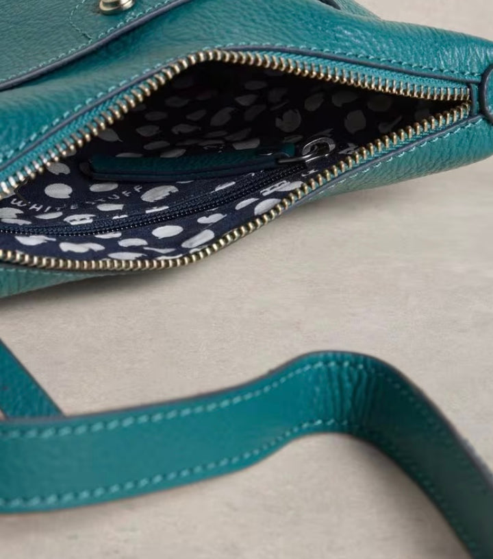 MINI FERN LEATHER CROSS BODY MID TEAL