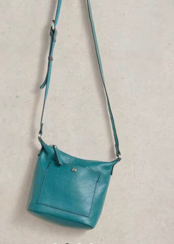 MINI FERN LEATHER CROSS BODY MID TEAL