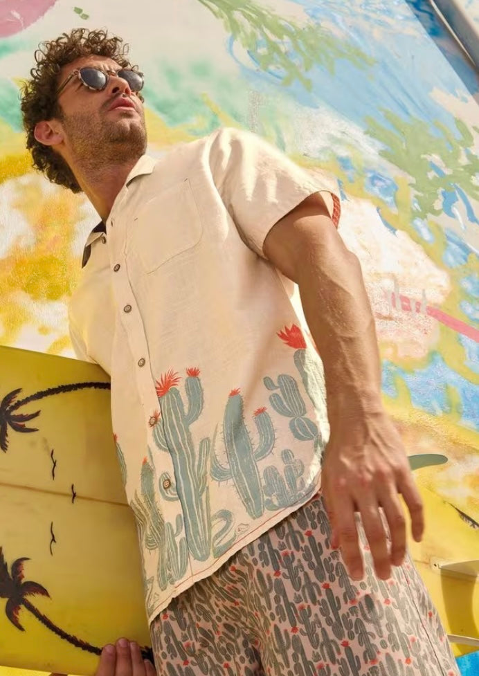 NATURAL PRINT HAYLE CACTUS SHIRT