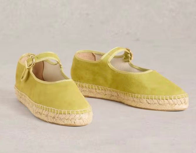 BRIGHT GREEN MARY JANE ESPADRILLES