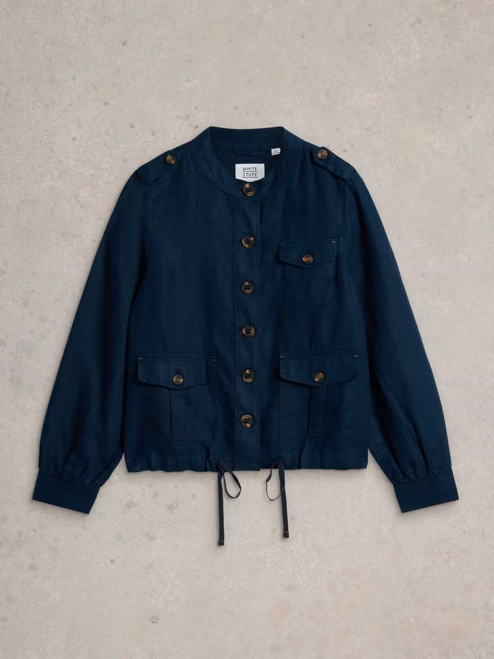 DEMI UTILITY LINEN JACKET DARK NAVY