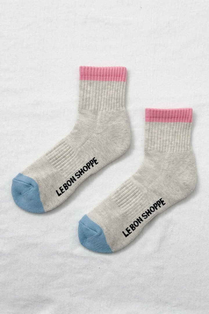 Color Block Girlfriend Socks : Rose Green