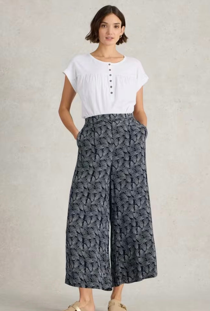 NAVY PRINT LISETTE CRINKLE CULOTTE