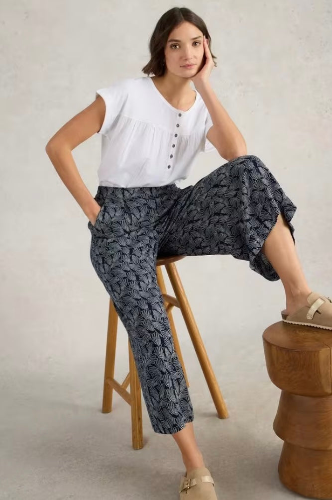 NAVY PRINT LISETTE CRINKLE CULOTTE