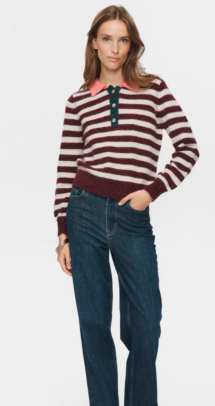 CIARA RIETTE STRIPE PULLOVER WINETASTING