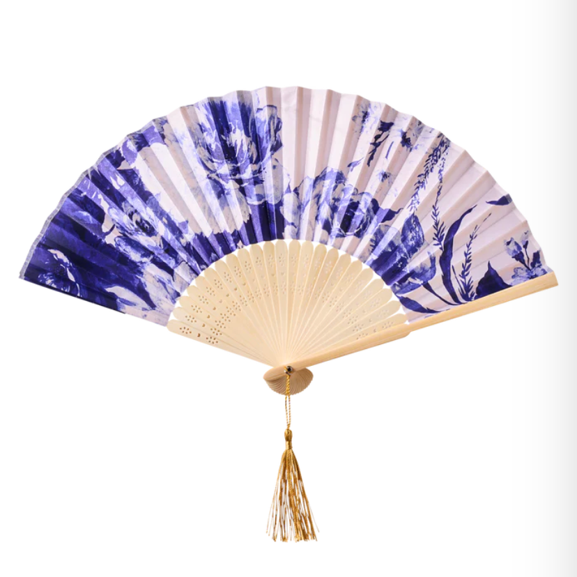 POWDER CHINA BLUE BLOOMS FAN