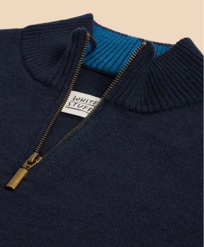 DARK NAVY NEWPORT MERINO FUNNEL JUMPER