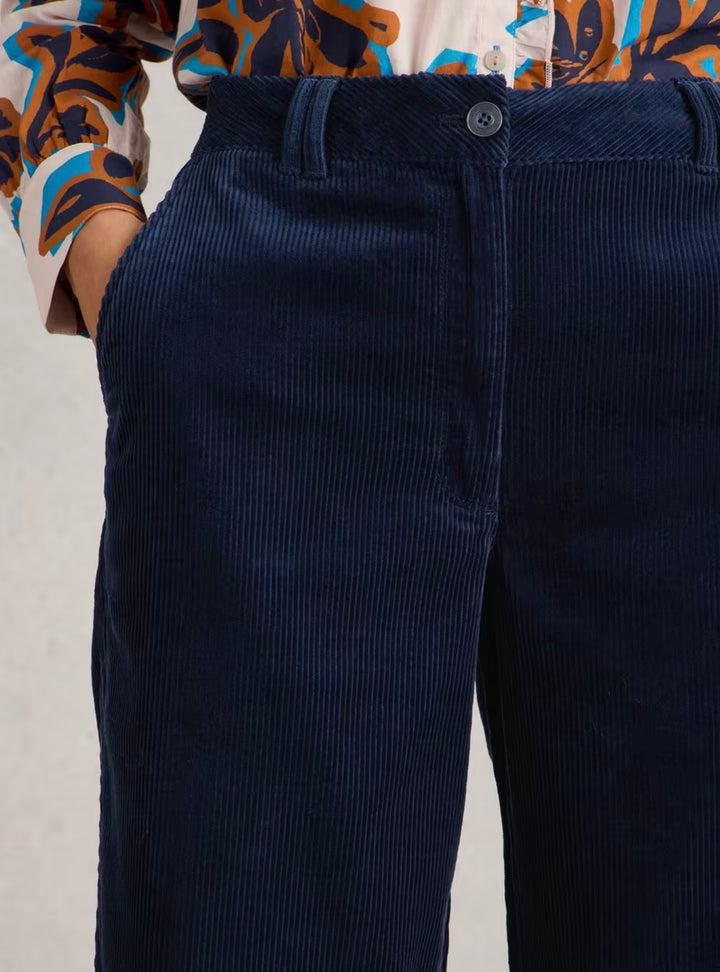DARK NAVY BELLE CORD WIDE LEG TROUSER
