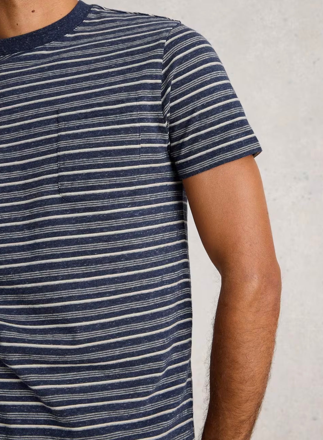 DARK NAVY ABERSOCH STRIPE SHORT SLEEVE TEE