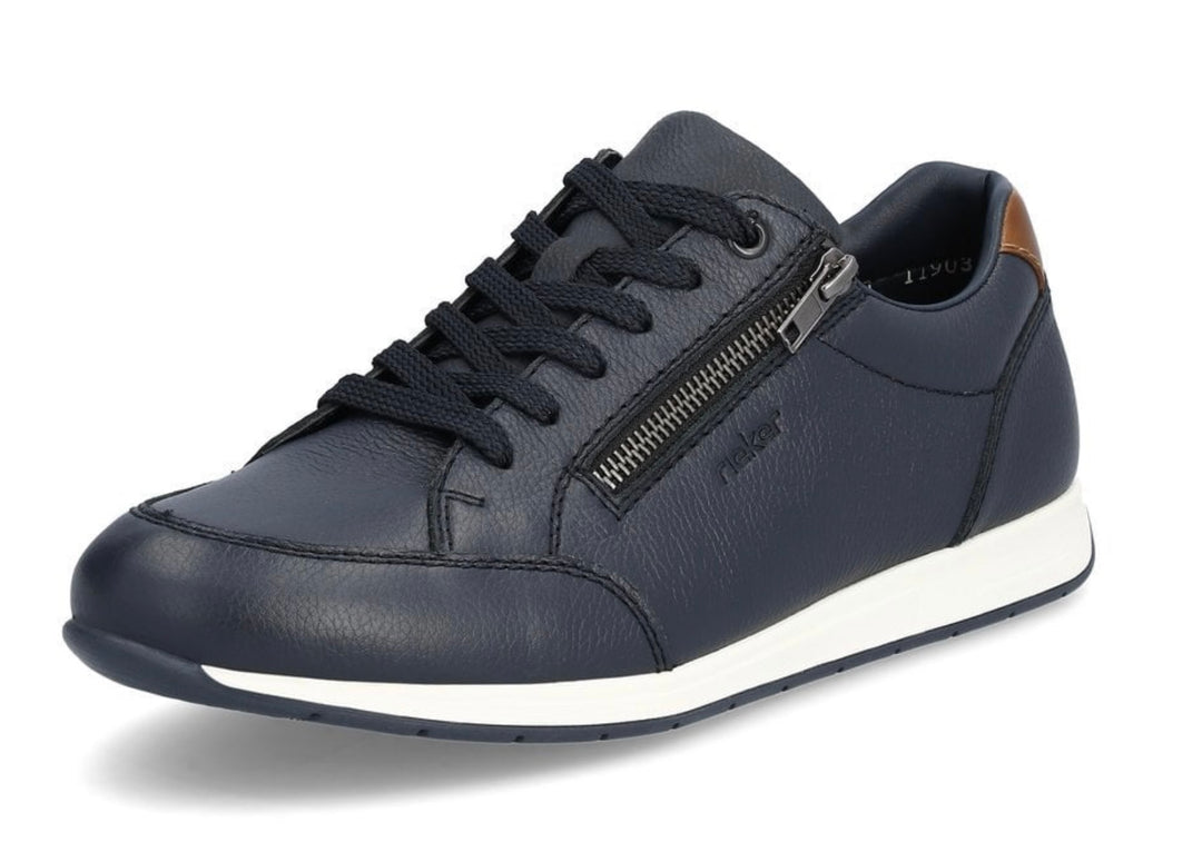 MENS NAVY BLUE ZIP DETAIL TRAINER