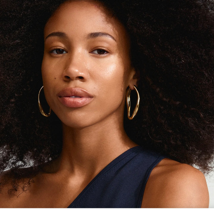 DUNE GOLD PLATED HOOP EARRINGS