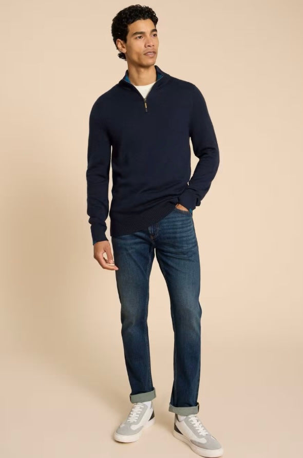 DARK NAVY NEWPORT MERINO FUNNEL JUMPER