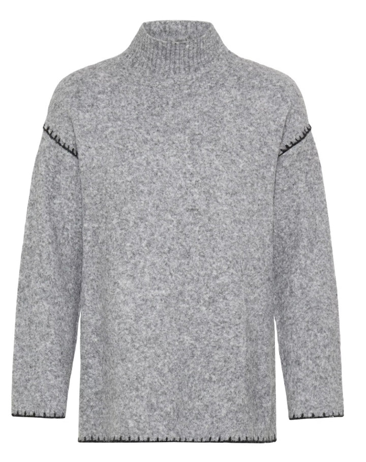 MID GREY MELANGE OMEA ROLLNECK JUMPER