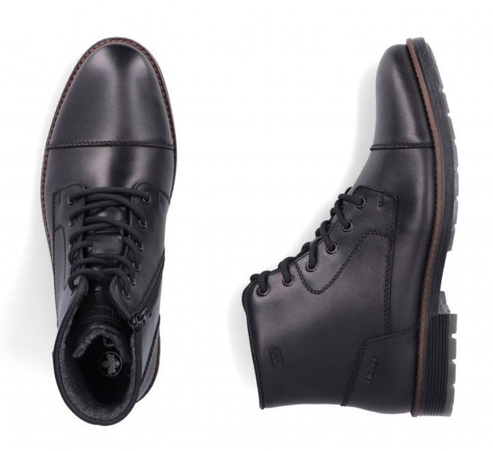 MENS BLACK LACE UP BOOT WITH ZIP