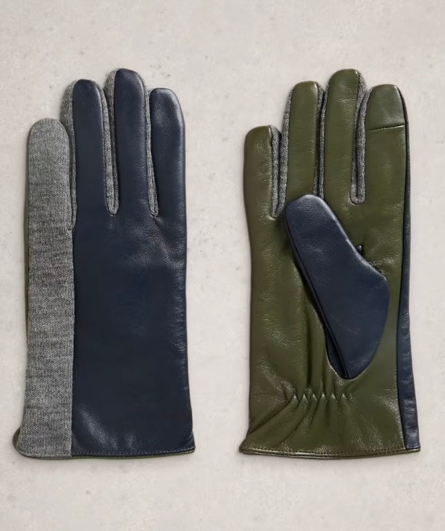 NAVY MULTI LAYLA LEATHER GLOVE