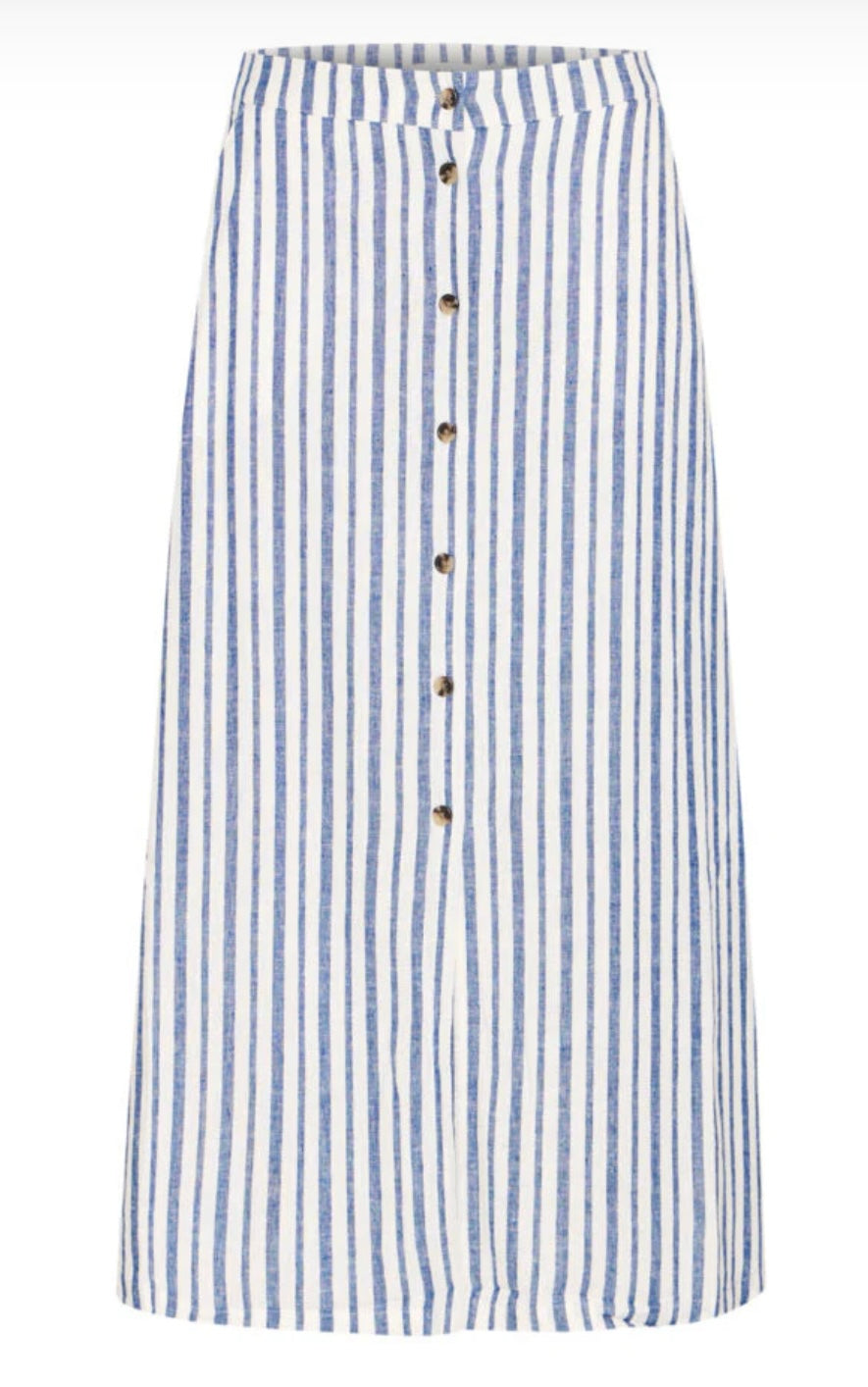 MARSHMALLOW STRIPE MIX FALAKKA BUTTON SKIRT
