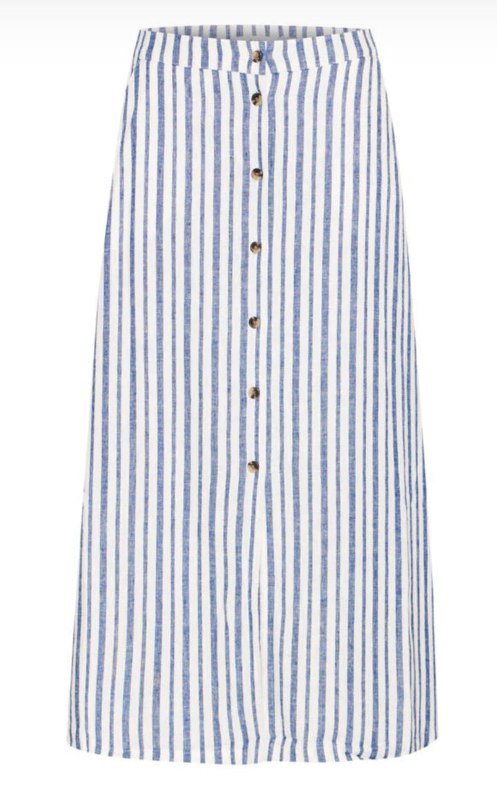MARSHMALLOW STRIPE MIX FALAKKA BUTTON SKIRT