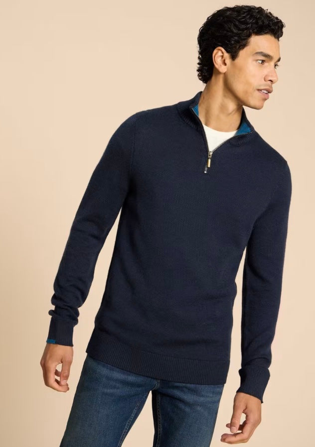 DARK NAVY NEWPORT MERINO FUNNEL JUMPER