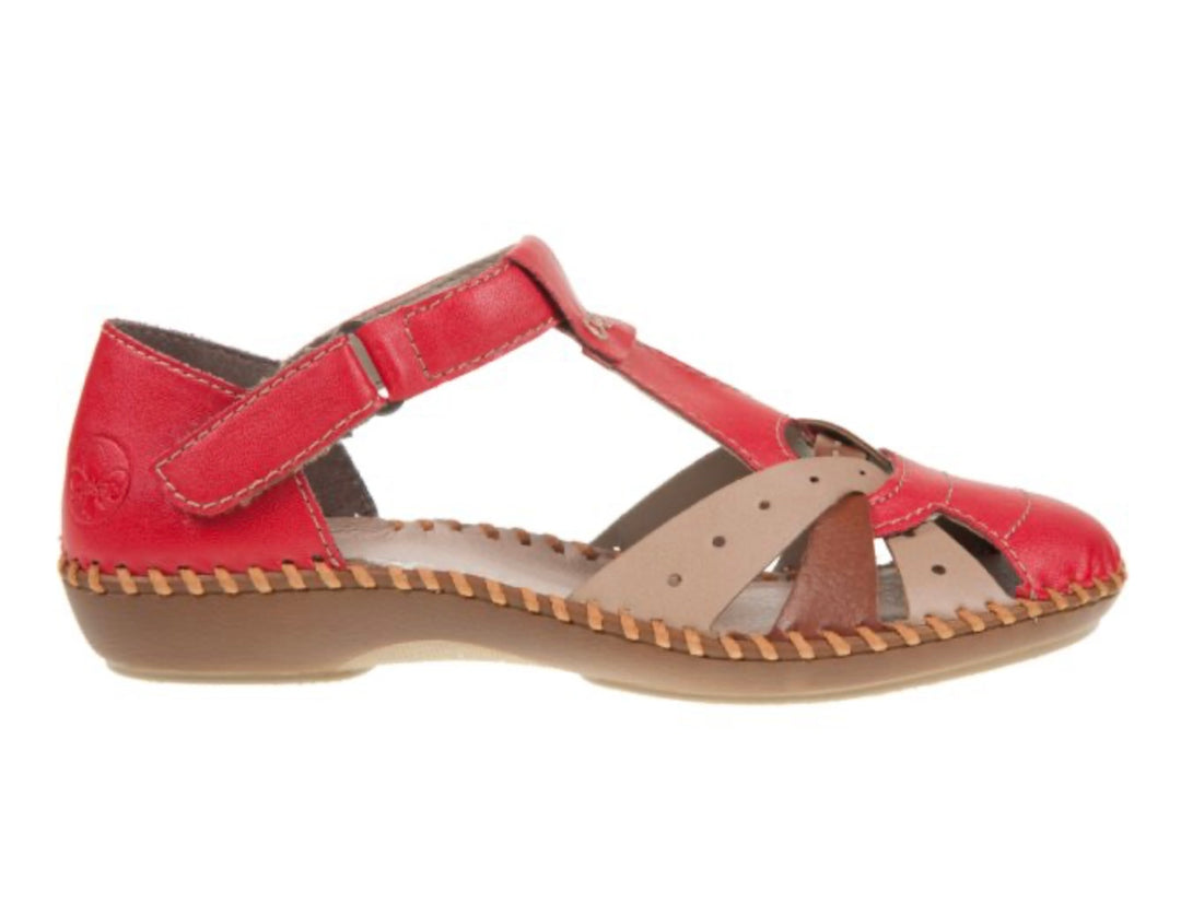 M1655-33 LADIES SHOES RED COMBINATION SEITL. ANFLECHTER