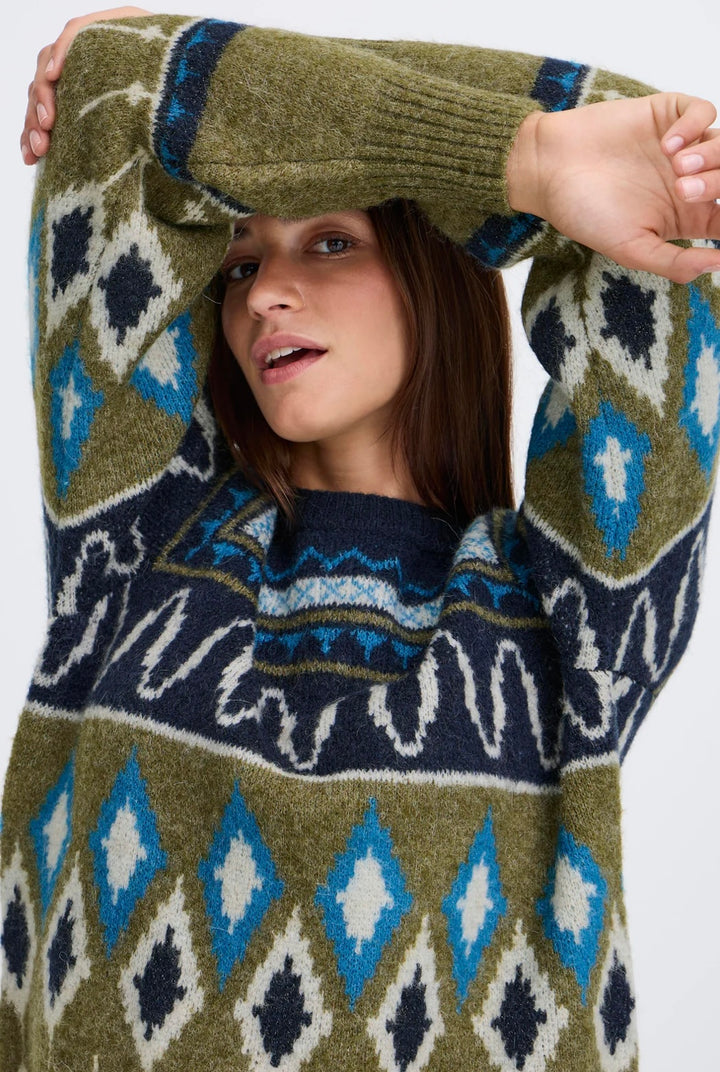 NAVY BLAZER NAFTA JACQUARD JUMPER