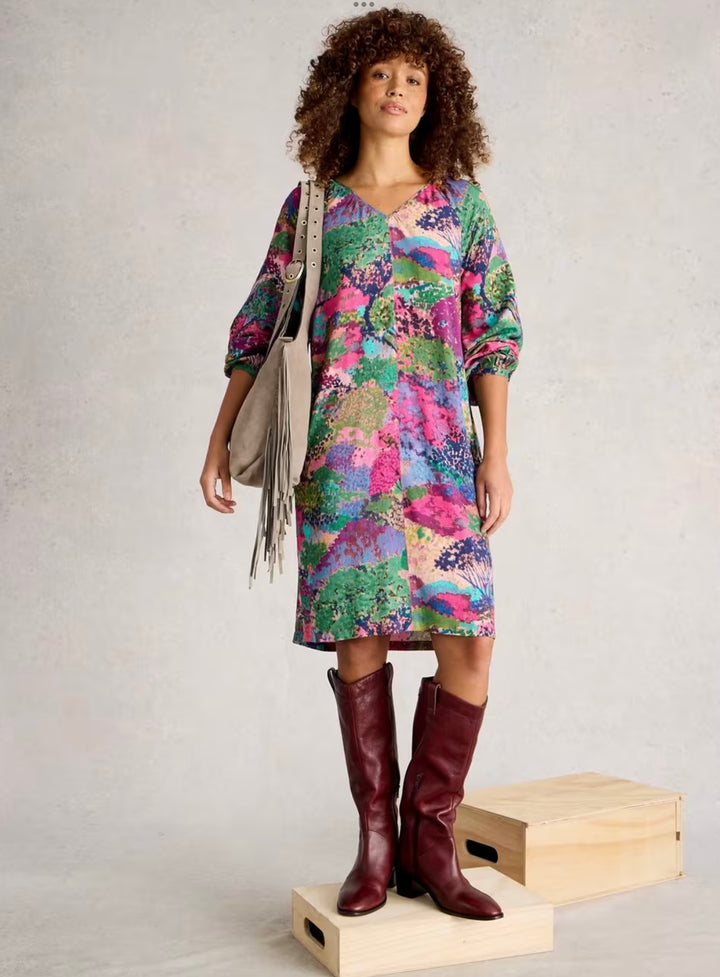 PINK MULTI CERYS COCOON DRESS
