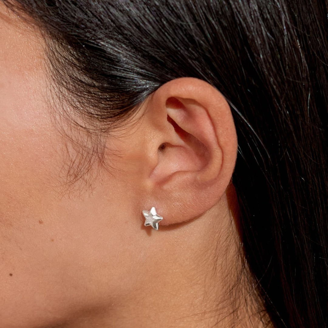 MERRY CHRISTMAS SILVER PLATED STAR EARRINGS