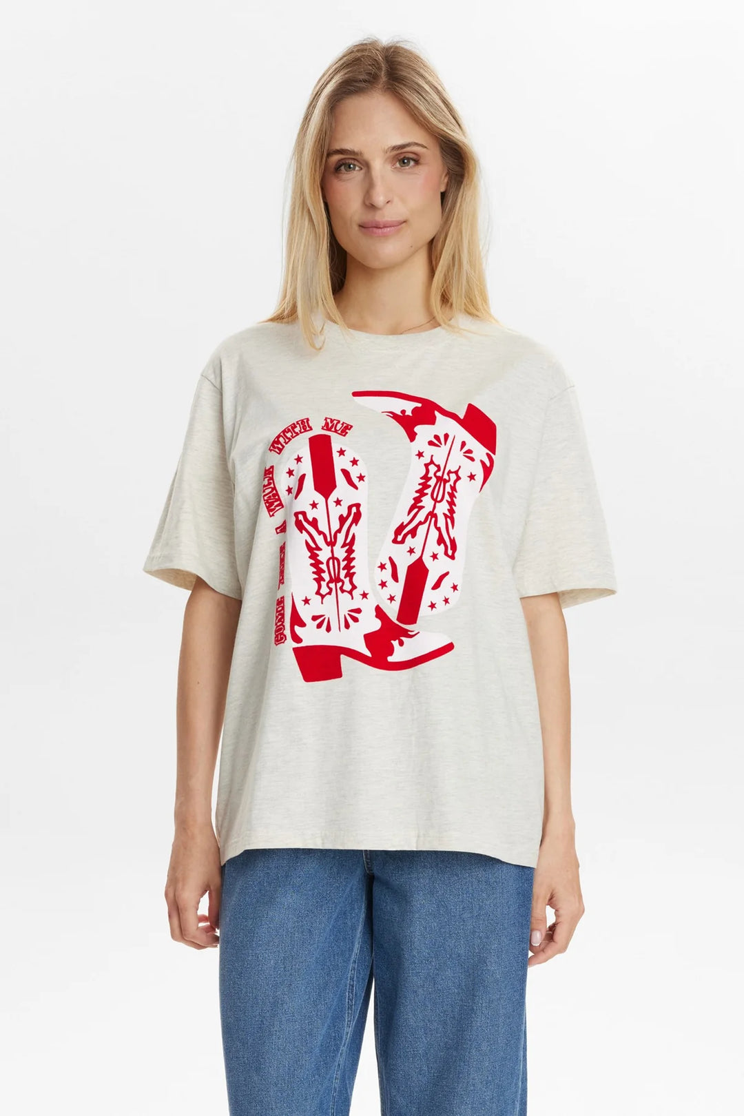 CRÈME MELANGE WESTERN T-SHIRT