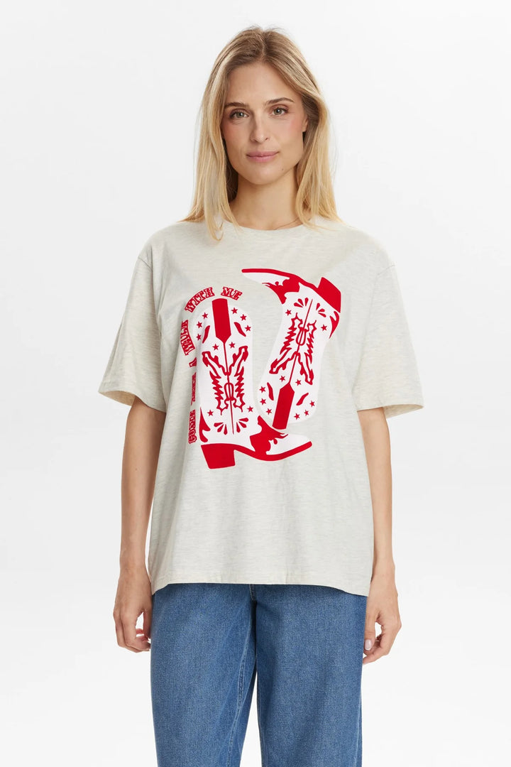 CRÈME MELANGE WESTERN T-SHIRT