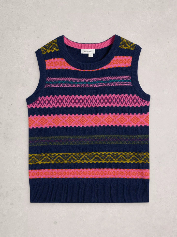 NAVY MULTI LOTTIE FAIRISLE TANK
