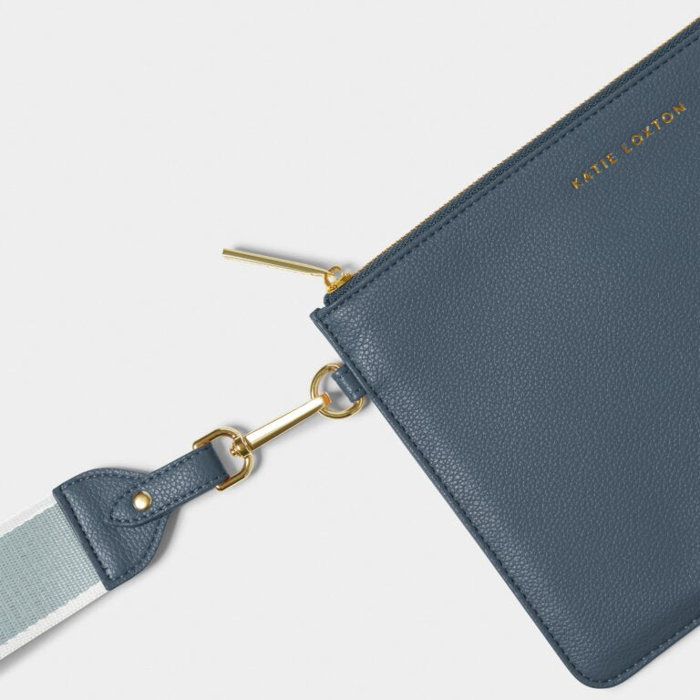 NAVY ZANA CANVAS WRISTLET POUCH