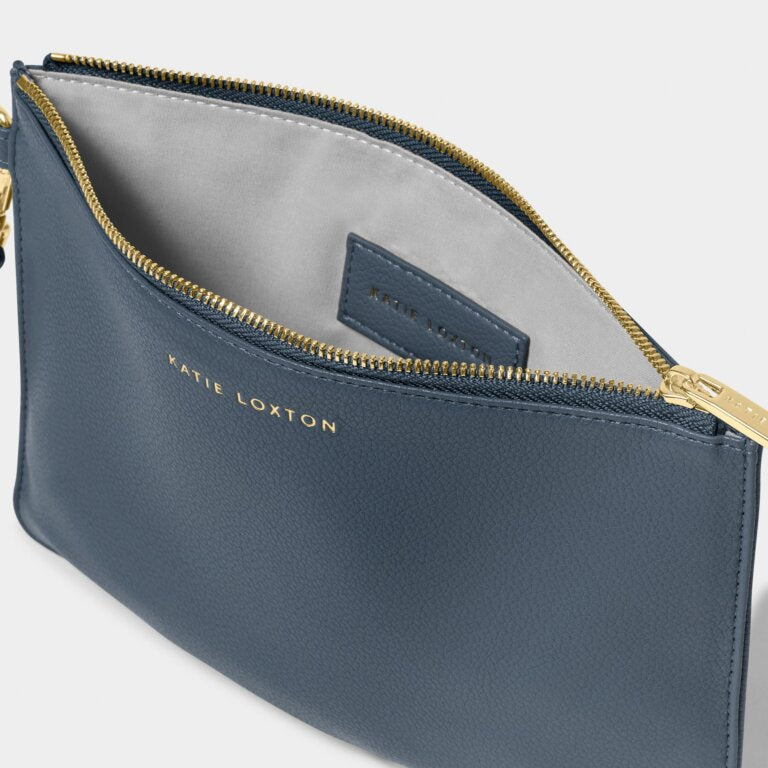 NAVY ZANA CANVAS WRISTLET POUCH