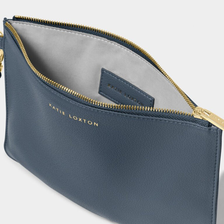 NAVY ZANA CANVAS WRISTLET POUCH