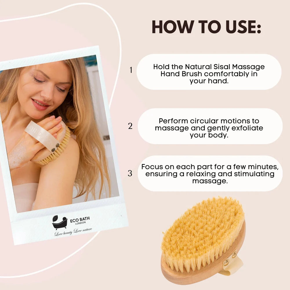 NATURAL BRISTLE MASSAGE HAND BRUSH